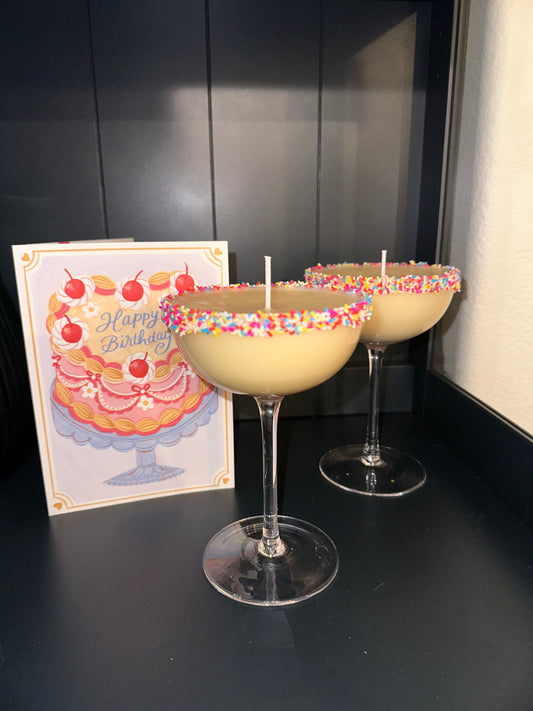 Birthday cake martini candle