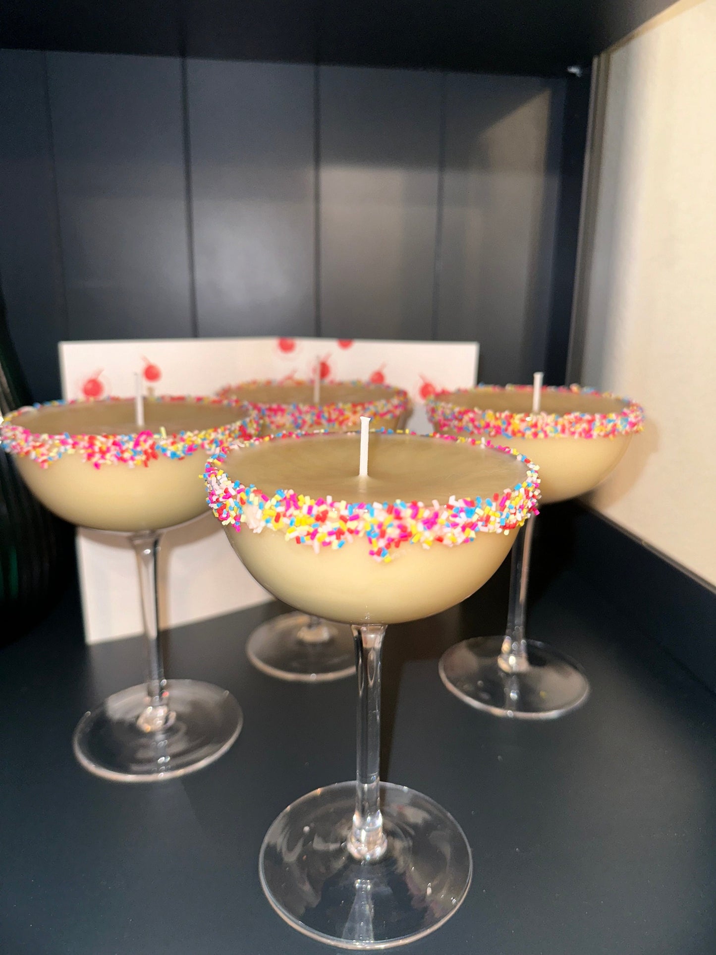 Birthday cake martini candle