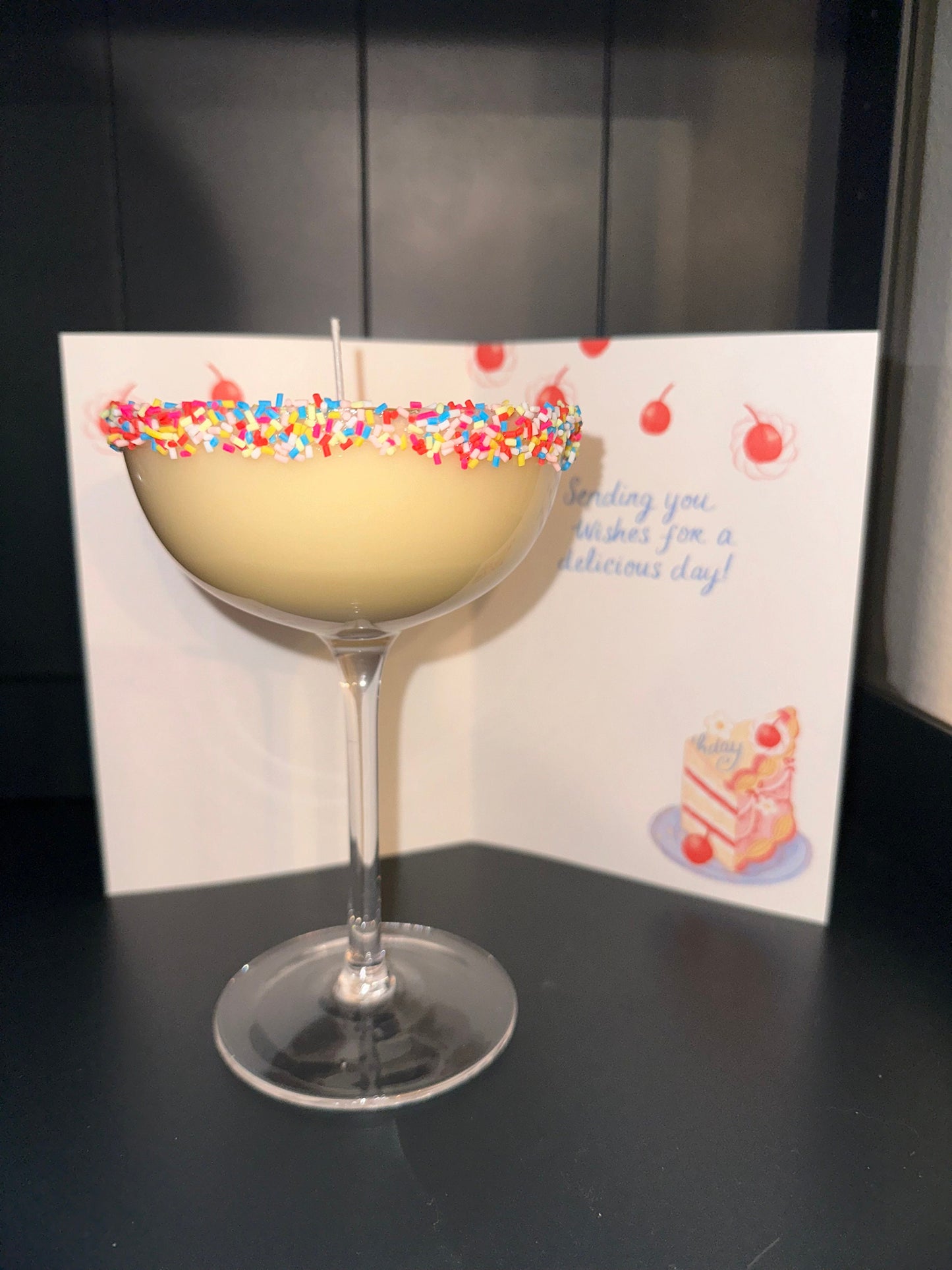 Birthday cake martini candle